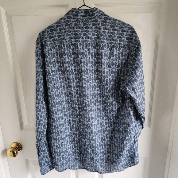 Wills Lifestyle Mens Linen Rich Pineapple Button Down 16 1/2 Slimfit - Picture 2 of 9